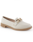 Mocasin Beige Dama Casual Piso Basico Elegante Cadena 4030095