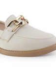 Mocasin Beige Dama Casual Piso Basico Elegante Cadena 4030095