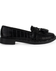 Mocasin Negro Mujer Motitas Casual Piso Casual Moda Dama Elegante 4030098