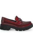 Mocasines Vino Mujer Herraje Casual Cómodo Suela Chunky 4760095
