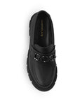 Mocasines Negro Mujer Herraje Casual Cómodo Suela Chunky 4760097