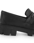 Mocasines Negro Mujer Herraje Casual Cómodo Suela Chunky 4760097