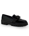 Zapato Negro Para Mujer Casual Mocasin Moño Moda Formal 2880129