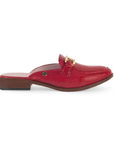 Mules Rojo Piso Casual Dama Herraje Moda Flats Zapato Mujer 3510170