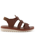 Sandalia Cafe Mujer Plataforma Baja Casual Tiras Resorte Moda 4810075