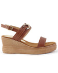Sandalia Cafe Plataforma Alta Mujer Hebilla Doble Correa Casual 4500166