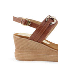 Sandalia Cafe Plataforma Alta Mujer Hebilla Doble Correa Casual 4500166