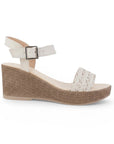 Sandalia Beige De Plataforma Tira Trenzada Moda Casual Pulsera 3201468