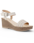 Sandalia Beige De Plataforma Tira Trenzada Moda Casual Pulsera 3201468
