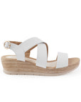 Sandalia Blanco Casual Playa Plataforma Tiras Cruzadas Pulsera 3402366