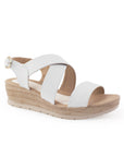 Sandalia Blanco Casual Playa Plataforma Tiras Cruzadas Pulsera 3402366