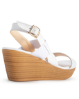 Plataforma Blanco Sandalia Tira Doble Punta Abierta Pulsera 3402590