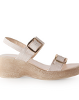Plataforma Beige Mujer Casual Doble Hebilla Descubierto Moda 3402752