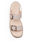 Plataforma Beige Mujer Casual Doble Hebilla Descubierto Moda 3402752