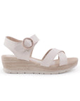 Plataforma Beige Mujer Elegante Sandalias De Verano Tiras Cruzadas 3402787