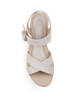 Plataforma Beige Mujer Elegante Sandalias De Verano Tiras Cruzadas 3402787