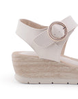 Plataforma Beige Mujer Elegante Sandalias De Verano Tiras Cruzadas 3402787