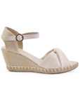 Plataforma Beige Dama Casual Moda Tiras Cruzadas Formal Playa 3402789