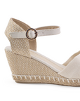 Plataforma Beige Dama Casual Moda Tiras Cruzadas Formal Playa 3402789