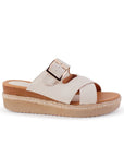 Plataforma Beige Casual Elegante Detalle Hebilla Moda Sandalia 3402836