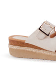 Plataforma Beige Casual Elegante Detalle Hebilla Moda Sandalia 3402836