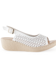Sandalias Blanco Plataforma Mujer Comodas Casual Verano Confort 4910011
