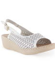 Sandalias Blanco Plataforma Mujer Comodas Casual Verano Confort 4910011