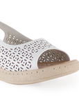 Sandalias Blanco Plataforma Mujer Comodas Casual Verano Confort 4910011