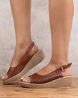 Sandalias Cafe Plataforma Mujer Comodas Casual Verano Confort4910013