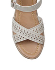 Sandalias Beige Mujer Diseño Perforado Casual Plataforma Baja Moda 4910018