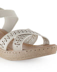 Sandalias Beige Mujer Diseño Perforado Casual Plataforma Baja Moda 4910018