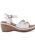 Plataforma Blanco Dama Sandalia Hebillas Pulsera Comoda Casual4910022