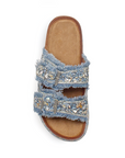 Sandalias Azul Moda Confort Pedrería Tendencia Casual Mujer 4900007