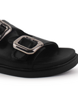 Sandalias Negro Casual Hebillas Confort Tendencia Dama 4900010