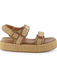 Sandalias Cafe Beige Velcro Confort Moda Casual Mujer 4900013