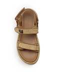 Sandalias Cafe Beige Velcro Confort Moda Casual Mujer 4900013
