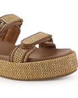 Sandalias Cafe Beige Velcro Confort Moda Casual Mujer 4900013