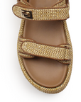Sandalias Cafe Beige Velcro Confort Moda Casual Mujer 4900013