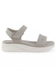 Sandalia Gris Dama Doble Tira Ajuste Velcro Confort Casual Verano 4900025