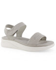Sandalia Gris Dama Doble Tira Ajuste Velcro Confort Casual Verano 4900025
