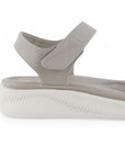 Sandalia Gris Dama Doble Tira Ajuste Velcro Confort Casual Verano 4900025