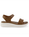 Sandalia Cafe Dama Doble Tira Ajuste Velcro Confort Casual Verano 4900028