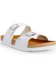 Sandalia Blanco Playa Mujer Doble Hebilla Casual Comoda 3700010