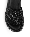 Sandalia Negro Plataforma Pedreria Moda Mujer Formal 3010084