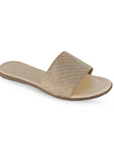 Sandalias Beige Planas Mujer Casual Comodo Verano Tejido 530557