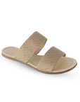 Sandalias Beige Planas Dama Doble Tira Casual Mujer Verano 530558