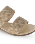 Sandalias Beige Planas Dama Doble Tira Casual Mujer Verano 530558