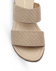 Sandalias Beige Planas Dama Doble Tira Casual Mujer Verano 530558