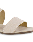 Sandalia Beige Dama Doble Tira Moda Herraje Verano Piso 530612