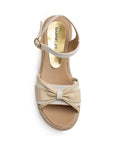 Sandalia Beige Dama Pulsera Moda Plataforma Baja Casual 4500183